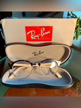 Ray-Ban Men's Tortoiseshell and Gold Round Optical Glasses